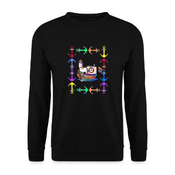 Licornes arc-en-ciel Drapeau arc-en-ciel LGBT - Sweat-shirt Unisexe - noir - Devant - Alina (178cm) & Michal (187cm)