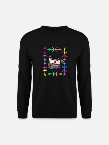 Regenbogen Einhörner Regenbogenfahne LGBT - Unisex Pullover - Schwarz
