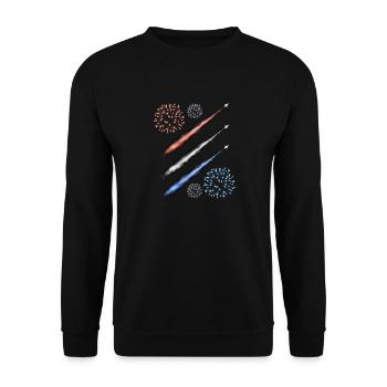 Contrail and Fireworks - Red White and Blue - Unisex Sweatshirt - black - Front - Alina (178cm) & Michal (187cm)