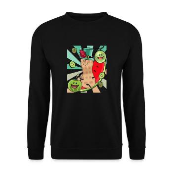 Obsr Fruits Enjoyment Peanut Peanuts Summer - Unisex Sweatshirt - black - Front - Alina (178cm) & Michal (187cm)