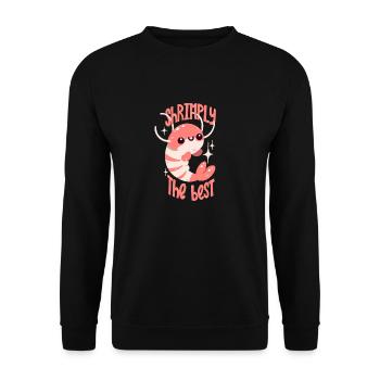Crevette Dicton, Crevette Pun, Crabe, Jeu De Mots - Sweat-shirt Unisexe - noir - Devant - Alina (178cm) & Michal (187cm)