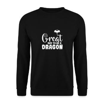 Great Day to Be a Dragon Drache - Unisex Sweatshirt - black - Front - Alina (178cm) & Michal (187cm)