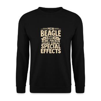 My Beagle has no quirks, these are Special Effe - Unisex Sweatshirt - black - Front - Alina (178cm) & Michal (187cm)