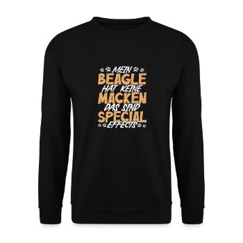 My Beagle has no quirks, these are Special Effe - Unisex Sweatshirt - black - Front - Alina (178cm) & Michal (187cm)