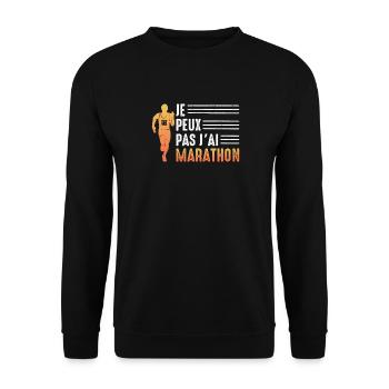 Ich kann nicht Marathonläufer - Unisex Pullover - Schwarz - Vorne - Alina (178cm) & Michal (187cm)