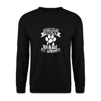 Beware of the owner of the Beagle is harmless - Unisex Sweatshirt - black - Front - Alina (178cm) & Michal (187cm)