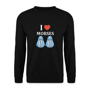 Animal humour Morse - Sweat-shirt Unisexe - noir - Devant - Alina (178cm) & Michal (187cm)
