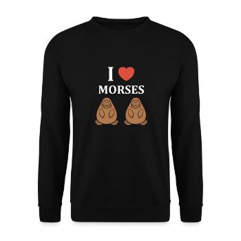 Animal humour Morse - Sweat-shirt Unisexe - noir - Devant - Alina (178cm) & Michal (187cm)