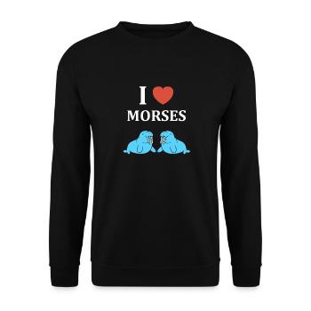 Animal humour Morse - Sweat-shirt Unisexe - noir - Devant - Alina (178cm) & Michal (187cm)