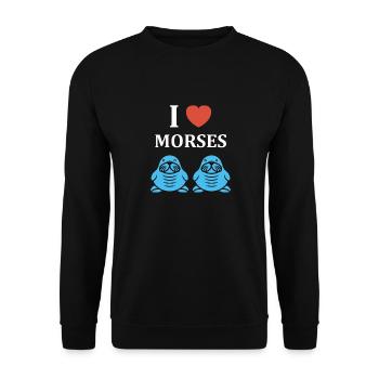 Animal humour Morse - Sweat-shirt Unisexe - noir - Devant - Alina (178cm) & Michal (187cm)