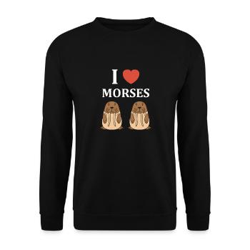 Animal humour Morse - Sweat-shirt Unisexe - noir - Devant - Alina (178cm) & Michal (187cm)