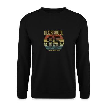 Février 1985 - Anniversaire en février Oldschool - Sweat-shirt Unisexe - noir - Devant - Alina (178cm) & Michal (187cm)