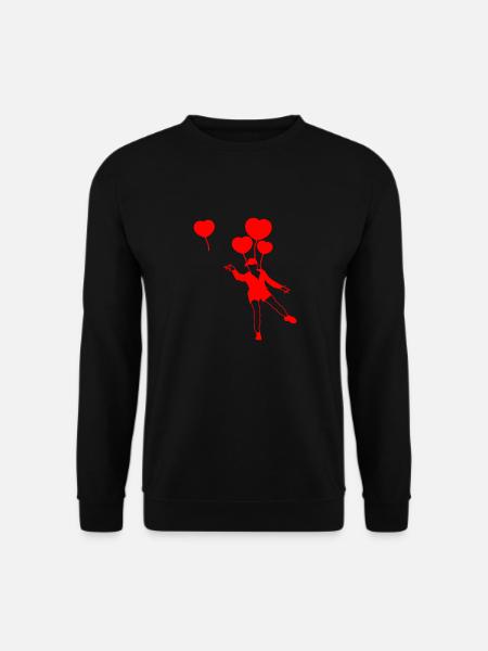 Rising Heart Balloons - Unisex Sweatshirt - black
