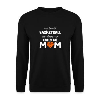 Mein Lieblings-Basketballspieler nennt mich Mama - Unisex Pullover - Schwarz - Vorne - Alina (178cm) & Michal (187cm)