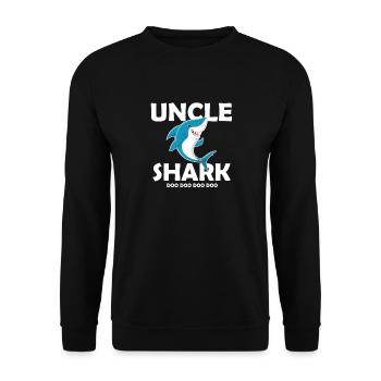 Uncle Shark Shirt Fathers Day Gift Idea For Uncle - Unisex Sweatshirt - black - Front - Alina (178cm) & Michal (187cm)