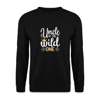 Uncle Of The Wild One Zoo Themed 1st Birthday - Unisex Sweatshirt - black - Front - Alina (178cm) & Michal (187cm)