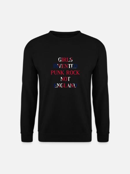 GIRLS INVENTED PUNK ROCK NOT ENGLAND – UNION JACK - Unisex Pullover - Schwarz