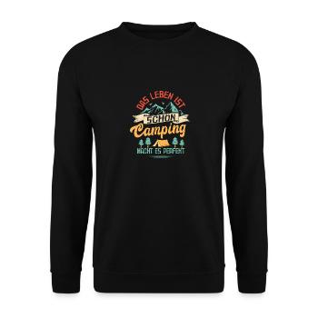 Life Is Beautiful - Camping Makes It Perfect Cam - Unisex Sweatshirt - black - Front - Alina (178cm) & Michal (187cm)