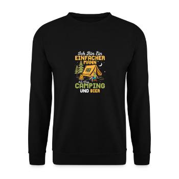 I'm a simple man I like camping campers - Unisex Sweatshirt - black - Front - Alina (178cm) & Michal (187cm)