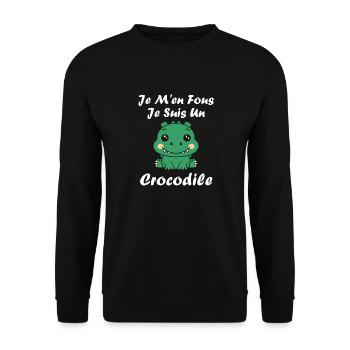 Humour Crocodile - Sweat-shirt Unisexe - noir - Devant - Alina (178cm) & Michal (187cm)
