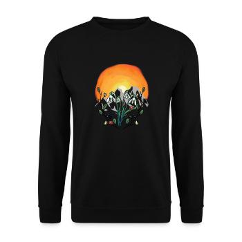 Sunshine Spring Snowdrops Alps - Unisex Sweatshirt - black - Front - Alina (178cm) & Michal (187cm)