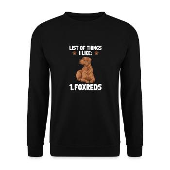 Fuchsroter Labrador Retriever Fox Red Labrador - Unisex Pullover - Schwarz - Vorne - Alina (178cm) & Michal (187cm)