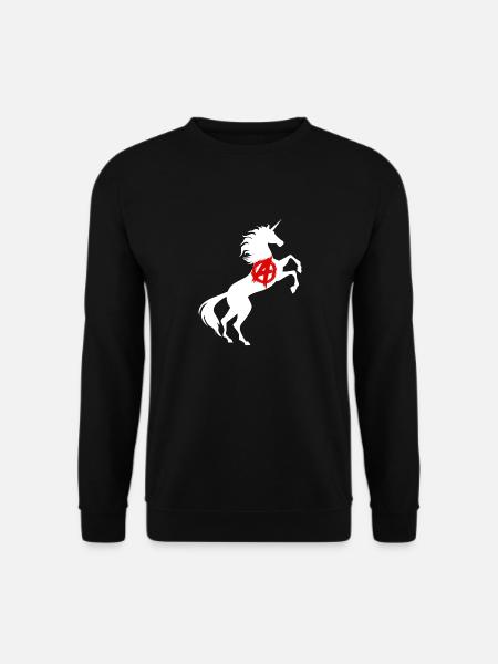Einhorn Anarchie Symbol T-Shirt Anarchismus Magisch - Unisex Pullover - Schwarz