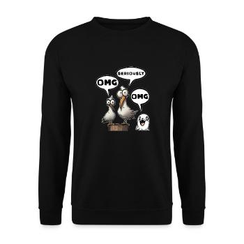 Omg seriously cool wow - Unisex Sweatshirt - black - Front - Alina (178cm) & Michal (187cm)