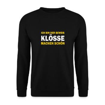 German food, dumplings, Thuringia, dialect - Unisex Sweatshirt - black - Front - Alina (178cm) & Michal (187cm)