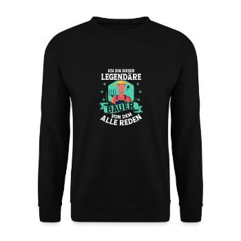 Ich bin dieser legendäre Bauer von dem alle reden - Unisex Pullover - Schwarz - Vorne - Alina (178cm) & Michal (187cm)