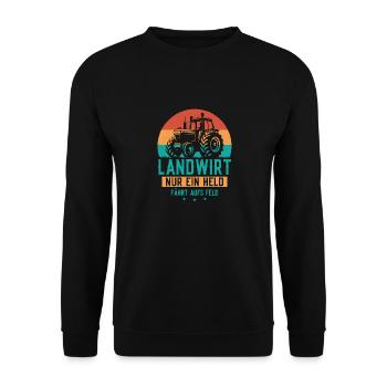 Farmer Only a Hero Goes to the Field Farm Ba - Unisex Sweatshirt - black - Front - Alina (178cm) & Michal (187cm)