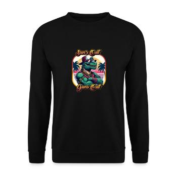 Sun's Out Guns Out - Unisex Sweatshirt - black - Front - Alina (178cm) & Michal (187cm)