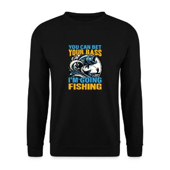You can bet your Bass I'm going Fishing - Unisex Sweatshirt - black - Front - Alina (178cm) & Michal (187cm)