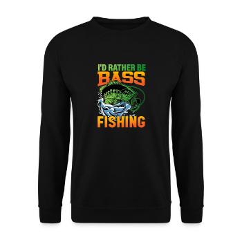 Ich wäre lieber Barschfischen - Unisex Pullover - Schwarz - Vorne - Alina (178cm) & Michal (187cm)