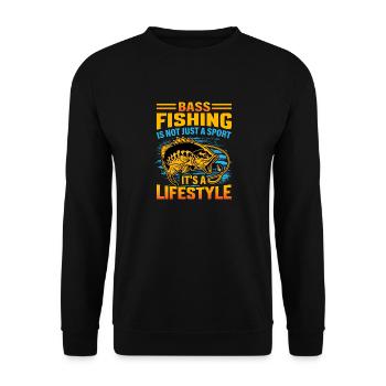 La pêche à l’achigan n’est pas seulement un sport, c’est un mode de vie - Sweat-shirt Unisexe - noir - Devant - Alina (178cm) & Michal (187cm)