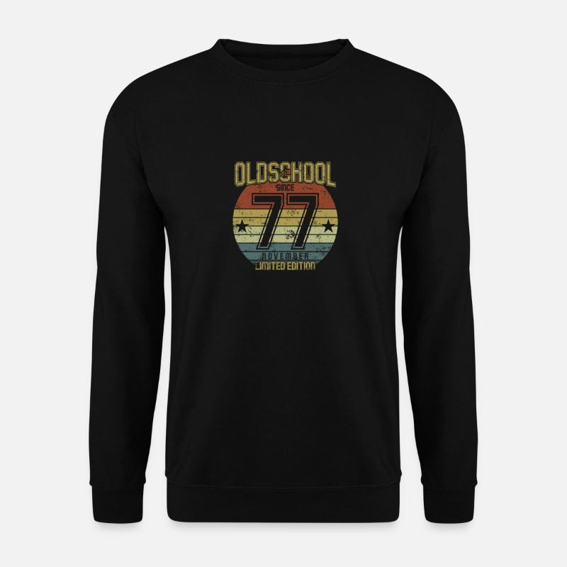 November 1977 - Geburtstag im November Oldschool - Unisex Pullover - Schwarz