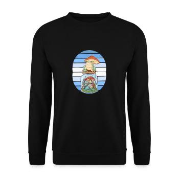 frog, frogs, mushrooms, amphibians, forest, funny - Unisex Sweatshirt - black - Front - Alina (178cm) & Michal (187cm)