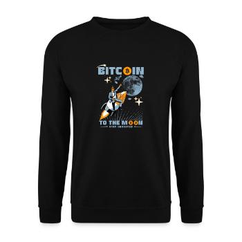 Bitcoin to the moon - Unisex Sweatshirt - black - Front - Alina (178cm) & Michal (187cm)