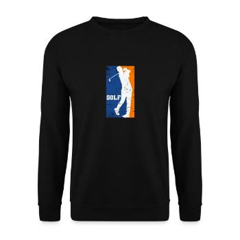 Golf Abschlag Eisen Trendsport Abschlag Golfball - Unisex Pullover - Schwarz - Vorne - Alina (178cm) & Michal (187cm)