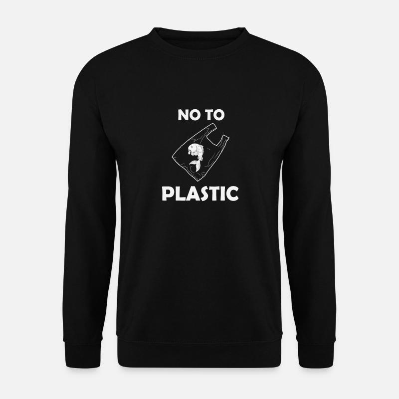No to Plastic - Unisex Sweatshirt - black