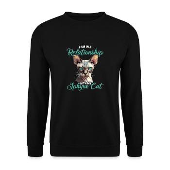 Sphynx Kätzchen Sphynx Katze - Unisex Pullover - Schwarz - Vorne - Alina (178cm) & Michal (187cm)