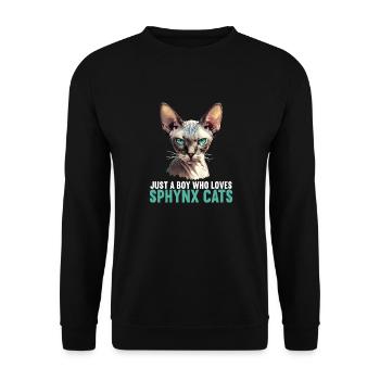 Sphynx Kätzchen Sphynx Katze - Unisex Pullover - Schwarz - Vorne - Alina (178cm) & Michal (187cm)