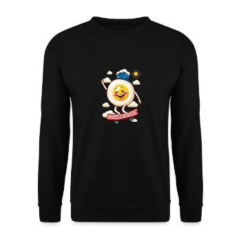 Flaches Ei Skateboard - Unisex Pullover - Schwarz - Vorne - Alina (178cm) & Michal (187cm)