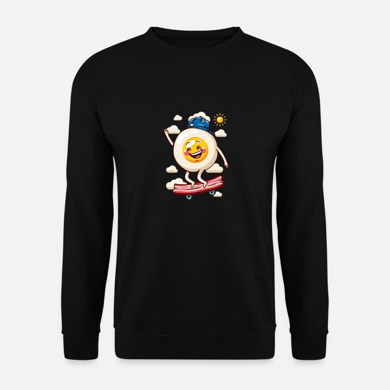 Flaches Ei Skateboard - Unisex Pullover - Schwarz