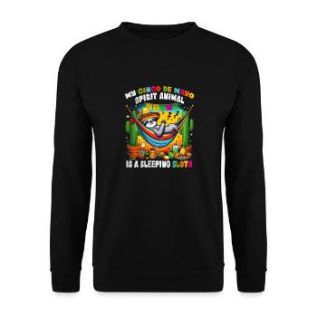 My Cinco de Mayo Spirit Animal Sloth Mexican Women - Unisex Sweatshirt - black - Front - Alina (178cm) & Michal (187cm)