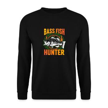 Chasseur de poissons d’achigan - Sweat-shirt Unisexe - noir - Devant - Alina (178cm) & Michal (187cm)