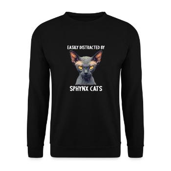 Sphynx Kätzchen Sphynx Katze - Unisex Pullover - Schwarz - Vorne - Alina (178cm) & Michal (187cm)