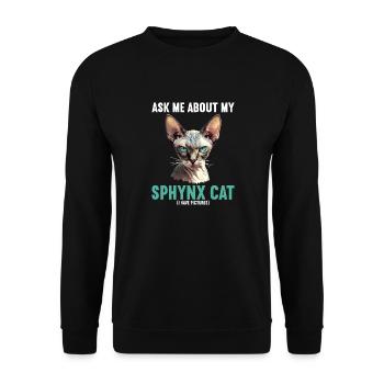 Sphynx Kätzchen Sphynx Katze - Unisex Pullover - Schwarz - Vorne - Alina (178cm) & Michal (187cm)