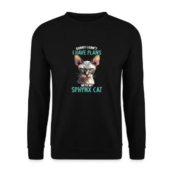 Sphynx Kätzchen Sphynx Katze - Unisex Pullover - Schwarz - Vorne - Alina (178cm) & Michal (187cm)