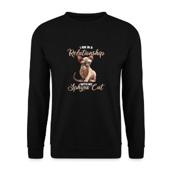 Sphynx Kätzchen Sphynx Katze - Unisex Pullover - Schwarz - Vorne - Alina (178cm) & Michal (187cm)